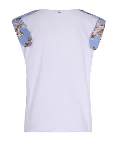 Liu •jo T-shirt Bianca Con Inserti Floreali In White