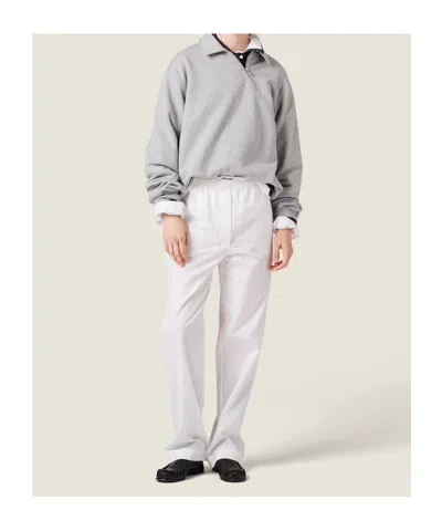 Miu Miu Zippered Cotton Fleece Jacket In Silver