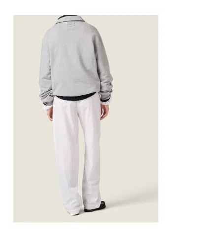 Miu Miu Zippered Cotton Fleece Jacket In Silver