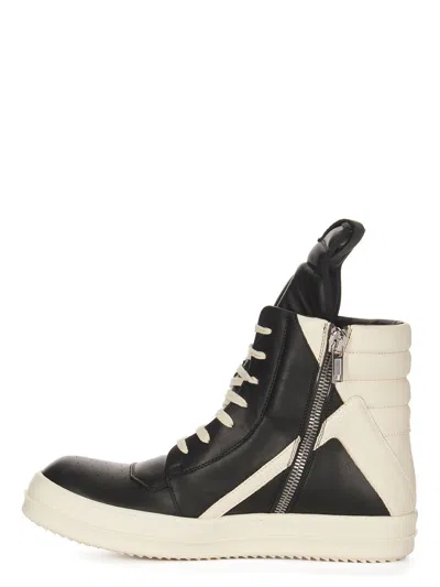 Rick Owens Geobasket High-top Leather Sneakers In White