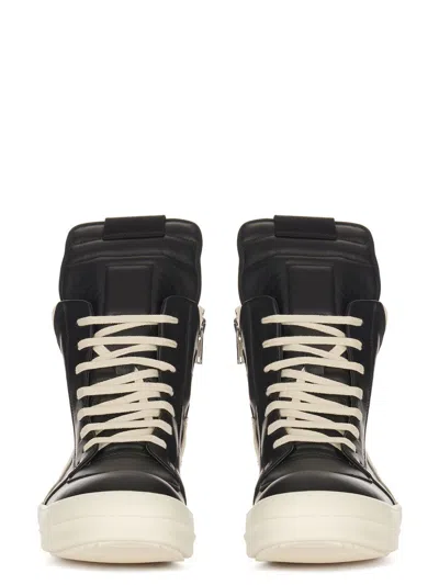 Rick Owens Geobasket High-top Leather Sneakers In White