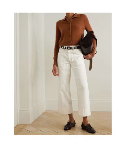 Frame Long Sleeve Cardigan In Burgundy