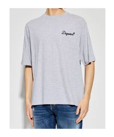 Dsquared2 Logo-detail T-shirt In Silver