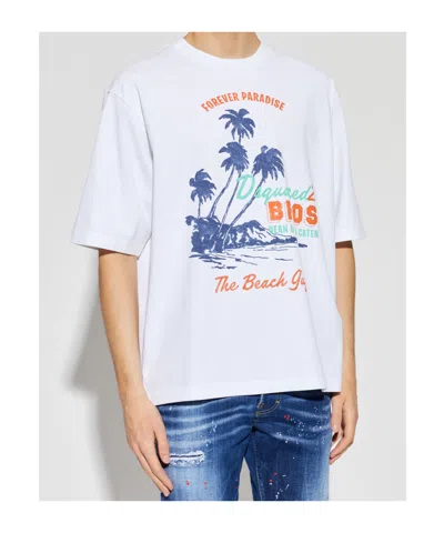 Dsquared2 White T-shirt With Print In White