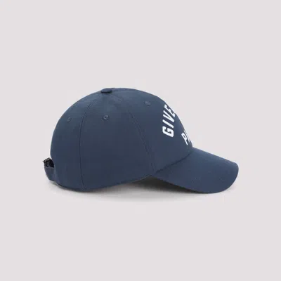 Givenchy Men Baseball Cap With Embroidered Logo In Blue