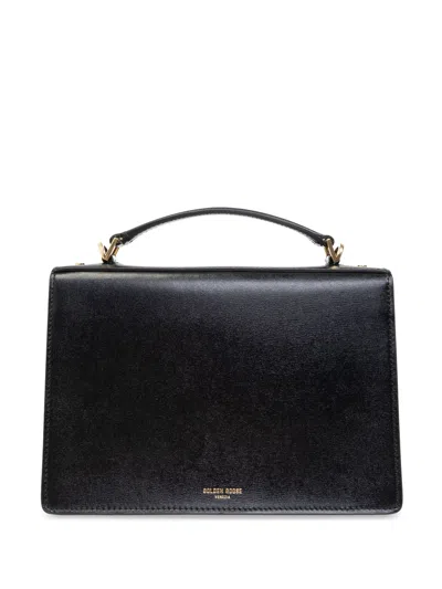 Golden Goose Venezia Bag Palmellato Leather Body Gold Metal Details In Black