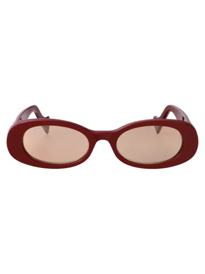 Gucci Burgundy-burgundy-brown Recycled Acetate Sunglasses In Brown