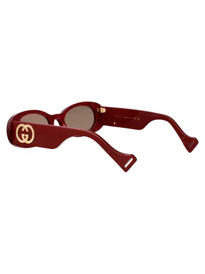 Gucci Burgundy-burgundy-brown Recycled Acetate Sunglasses In Brown