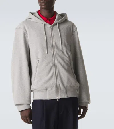 Dries Van Noten Cotton Zip-up Hoodie In Gray