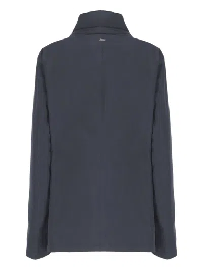 Herno Padded Jacket With High Neck And Pockets In Blue