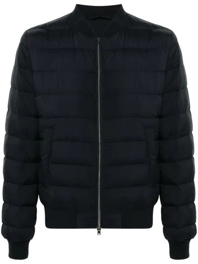 Herno Quilted Bomber Jacket With Goose Down Fill In Black