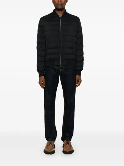 Herno Quilted Bomber Jacket With Goose Down Fill In Black