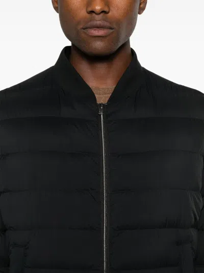 Herno Quilted Bomber Jacket With Goose Down Fill In Black