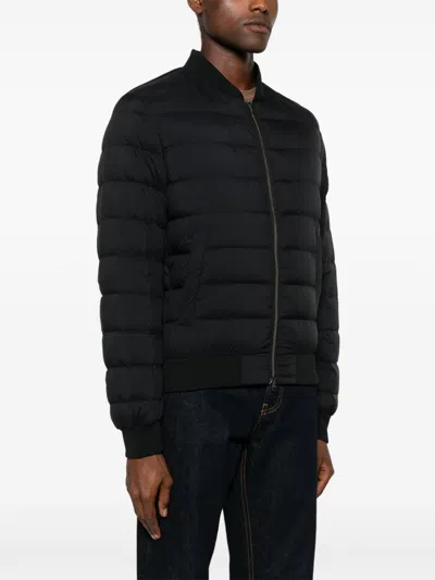 Herno Quilted Bomber Jacket With Goose Down Fill In Black