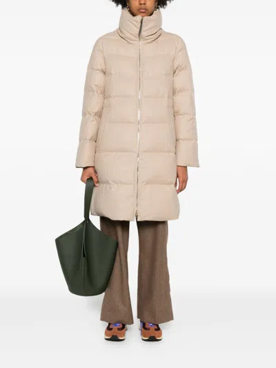 Herno Midi Down Jacket In Pink