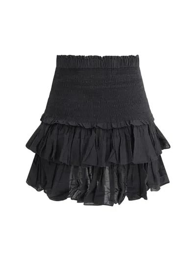 Isabel Marant Étoile Black Cotton Mini Skirt In Black