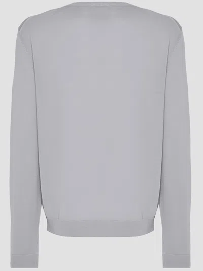 Hugo Boss Men Grey Virgin Wool Sweater In Gray