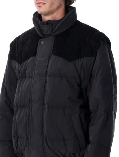 Isabel Marant Marant Dawson Short Puffer Jacket In Cotton And Velvet In Black