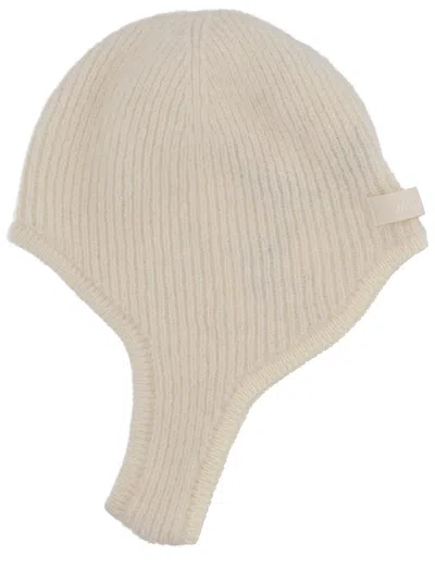 Jacquemus Ribbed Knit Cap With Extended Ear Flaps In Multi