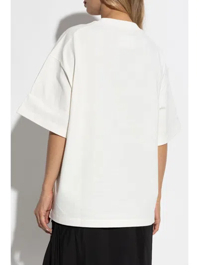 Jil Sander Women White Cotton T-shirt In Gray