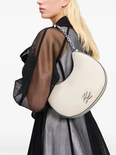 Karl Lagerfeld Moon Shoulder Bag In Neutral