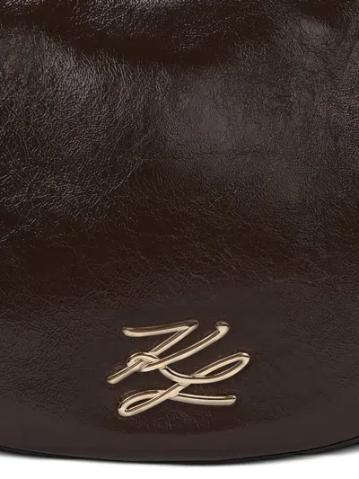 Karl Lagerfeld Moonbag Naplack In Brown