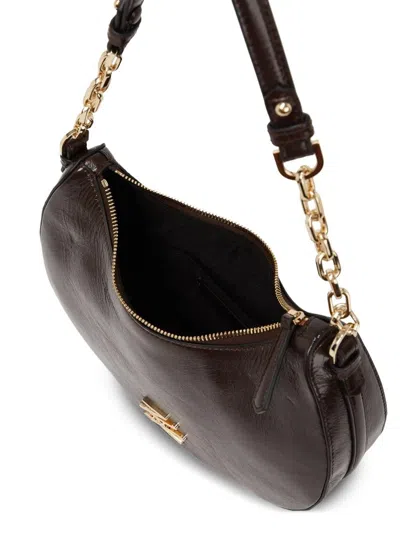 Karl Lagerfeld Moonbag Naplack In Brown
