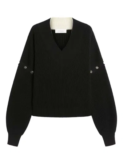 Sportmax Tay Oversized Jumper With Detachable Sleeves In Black