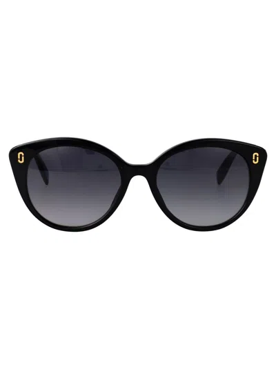 Marc Jacobs Black Acetate Sunglasses In Blue