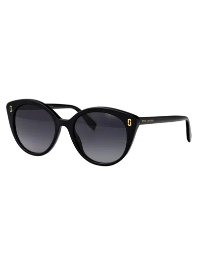 Marc Jacobs Black Acetate Sunglasses In Blue