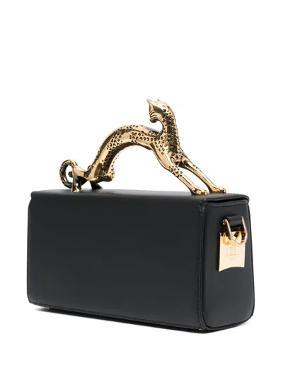 Lanvin Pencil Cat Nano Top Handle Bag In Black