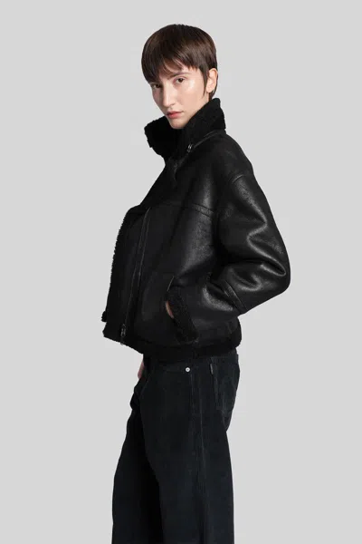 Salvatore Santoro Shearling-collar Leather Jacket In Black