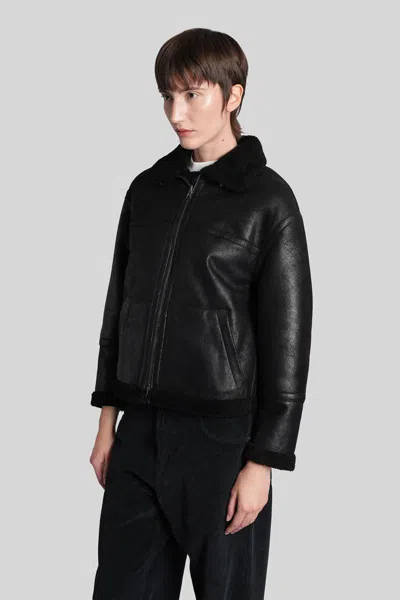 Salvatore Santoro Shearling-collar Leather Jacket In Black