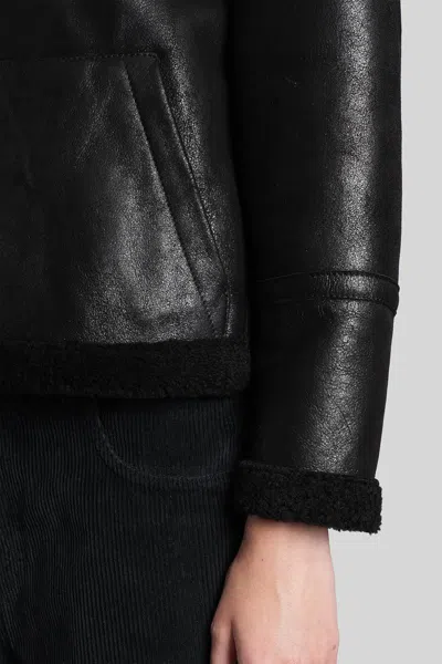 Salvatore Santoro Shearling-collar Leather Jacket In Black