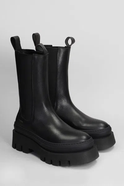 Copenhagen Elastic-panel Platform Boots In Black