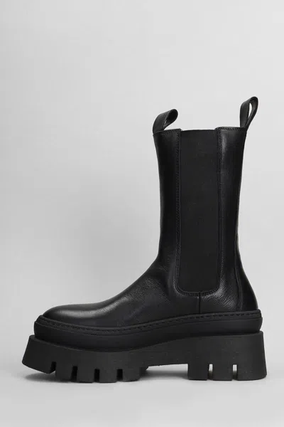 Copenhagen Elastic-panel Platform Boots In Black