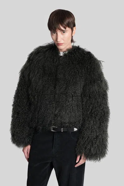 Halfboy Faux Fur Coat In Black