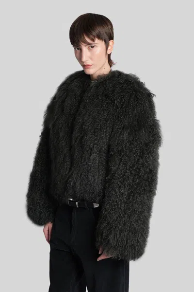 Halfboy Faux Fur Coat In Black