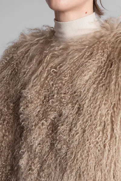 Halfboy Shaggy-texture Sleeveless Coat In Brown