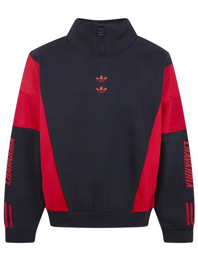 Adidas Originals X Willy Chavarria "chavarria Watsonville" Mockneck Sweatshirt Clothing In Blue