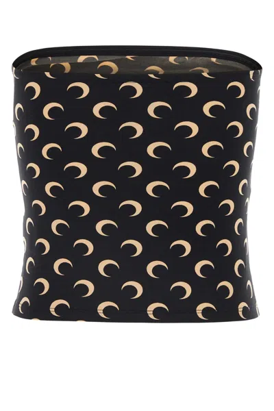 Marine Serre Moon Offshoulder Tube Top In Black