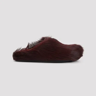 Marni Calf-hair Fussbett Mules In Multi