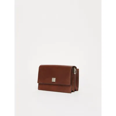 Max Mara Structured Shoulder Bag Top Handle Design In Brown