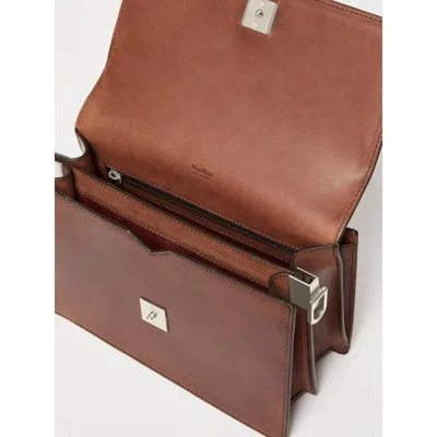 Max Mara Structured Shoulder Bag Top Handle Design In Brown