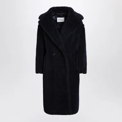 Max Mara Blue Teddy Bear Icon Coat In Alpaca And Wool In Black