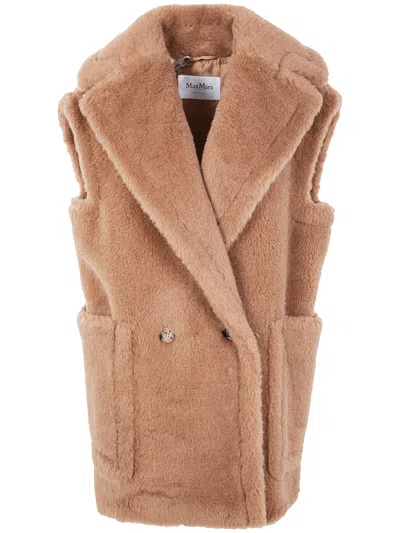 Max Mara Breda1234 Teddy Gilet In Brown