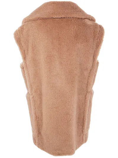 Max Mara Breda1234 Teddy Gilet In Brown