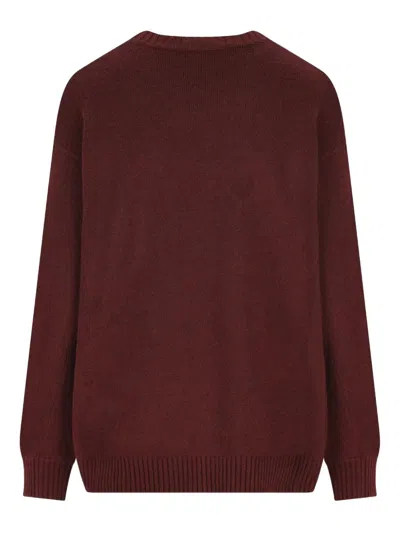 Max Mara Burgundy Wool Blend Fido Sweater In Brown