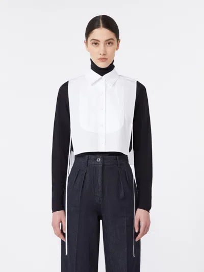 Max Mara Cotton Poplin Front In White