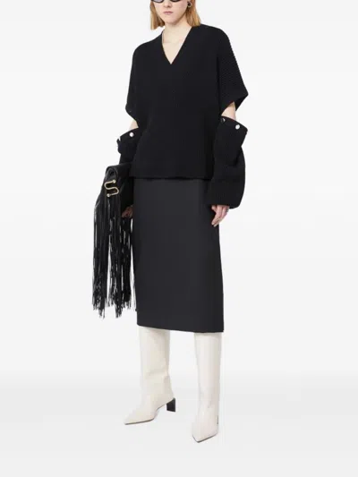Sportmax Tay Oversized Jumper With Detachable Sleeves In Black